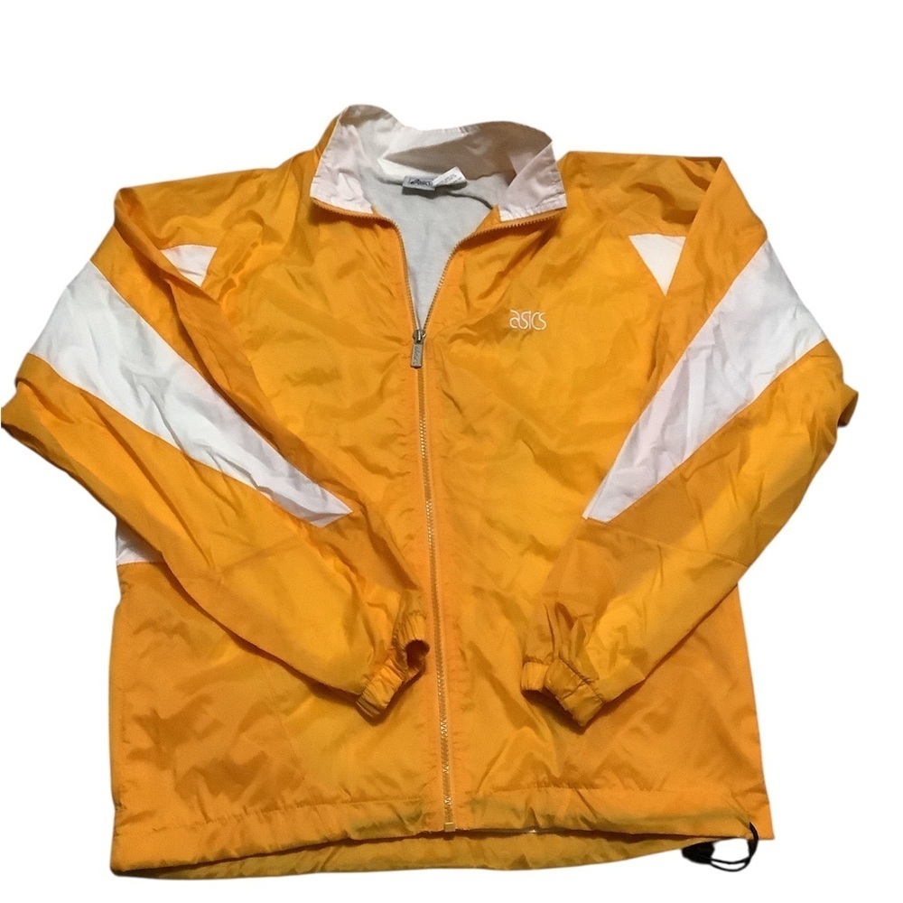 Vintage Asics Vibrant yellow and White Windbreaker
